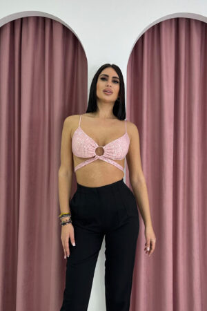 Sequin Pink Bralette Top