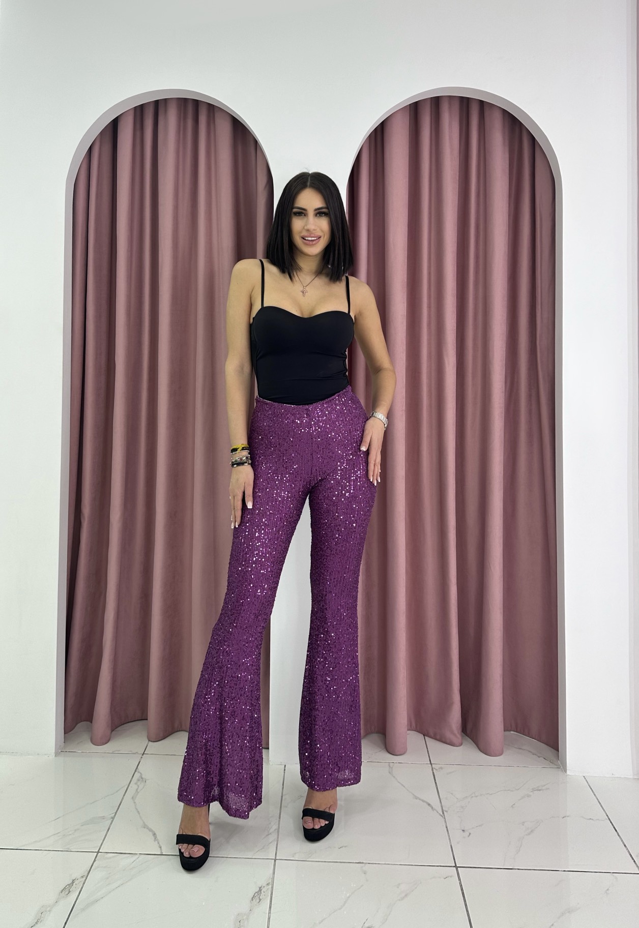 Purple Sequin Pants