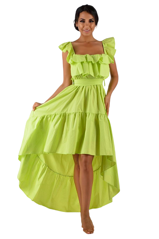 Off Shoulder Romantic Light Green Maxi Dress | Off Shoulder Ανοιχτό Πράσινο Μάξι Φόρεμα