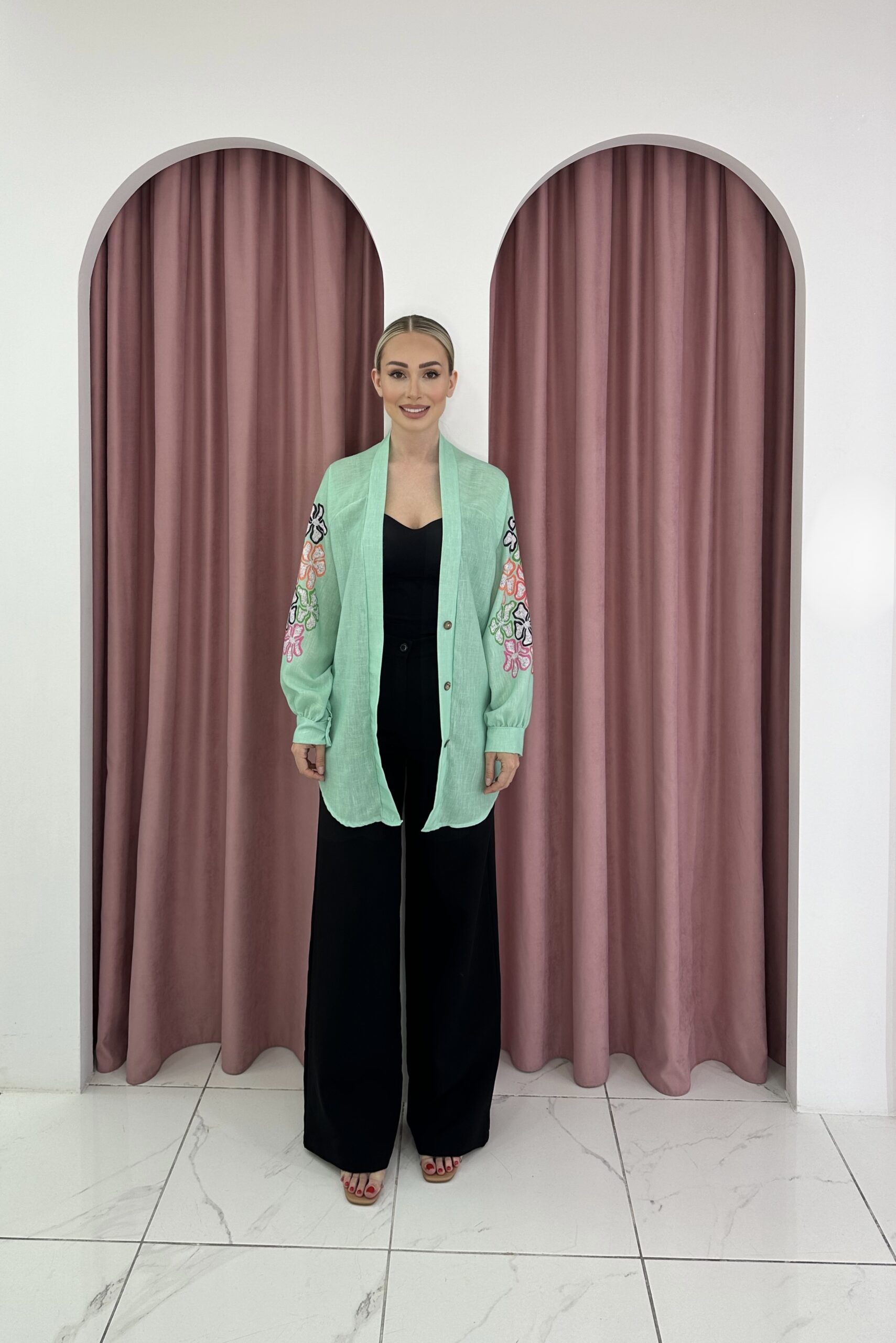 Green Mint Shirt Coat
