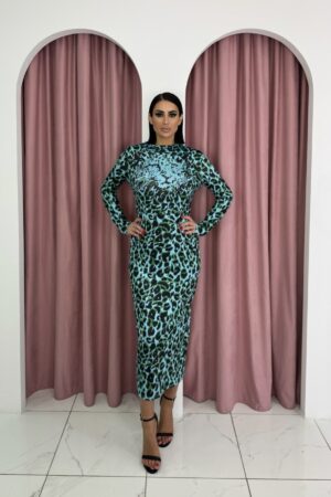 Longsleeve Animal Print Maxi Dress | Μάξι Φόρεμα