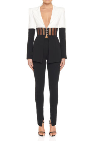 Two Piece Black & White Set Suit | Σετ Μαύρο & Άσπρο Σετ Κοστούμι