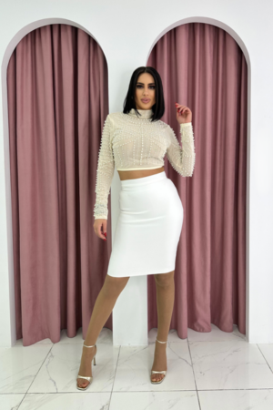 Beaded Beige Top | Τοπ Μπεζ Με Χάντρες
