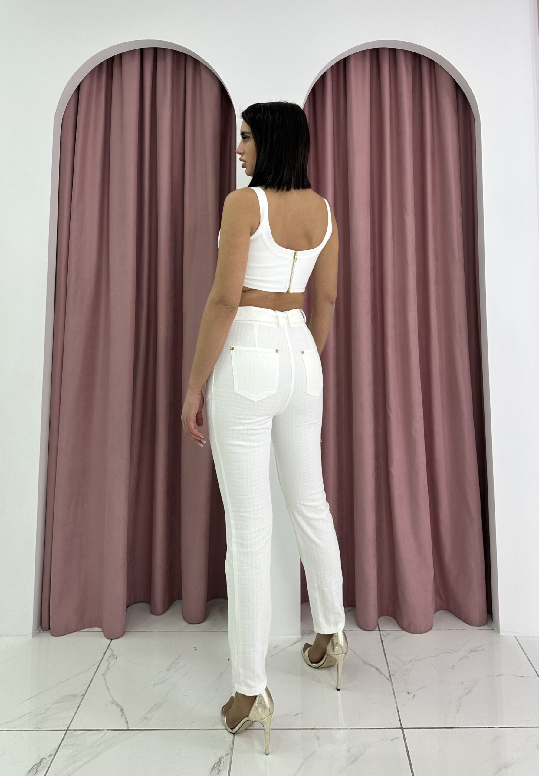 Belted White Pants - Image 4