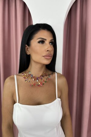 Multicolore Stone Gold Necklace