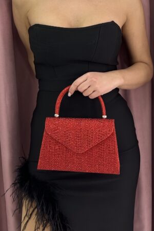 Red Strass Beaded Handbag