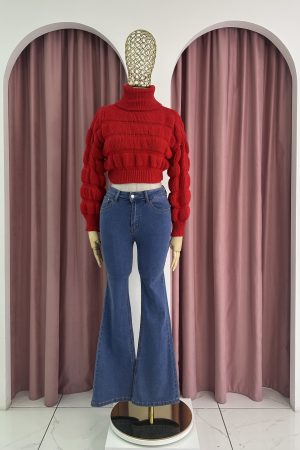 Red Knitted Crop Top