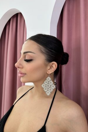 Square Silver Earrings