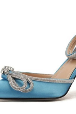 Blue Strass Bow High Heels