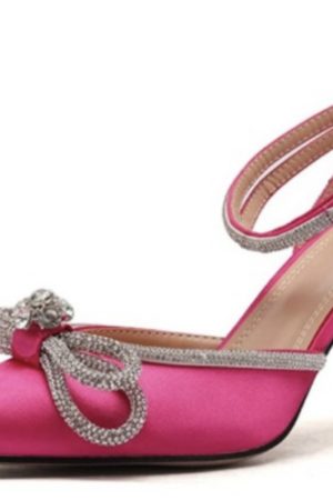 Fuchsia Strass Bow High Heels