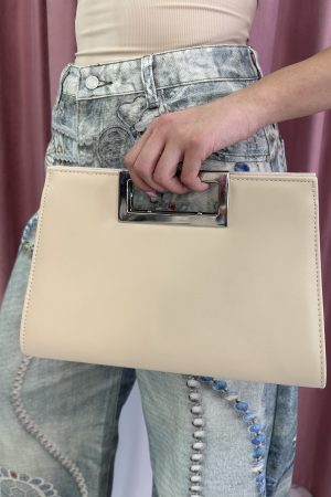 Beige Envelope Handbag