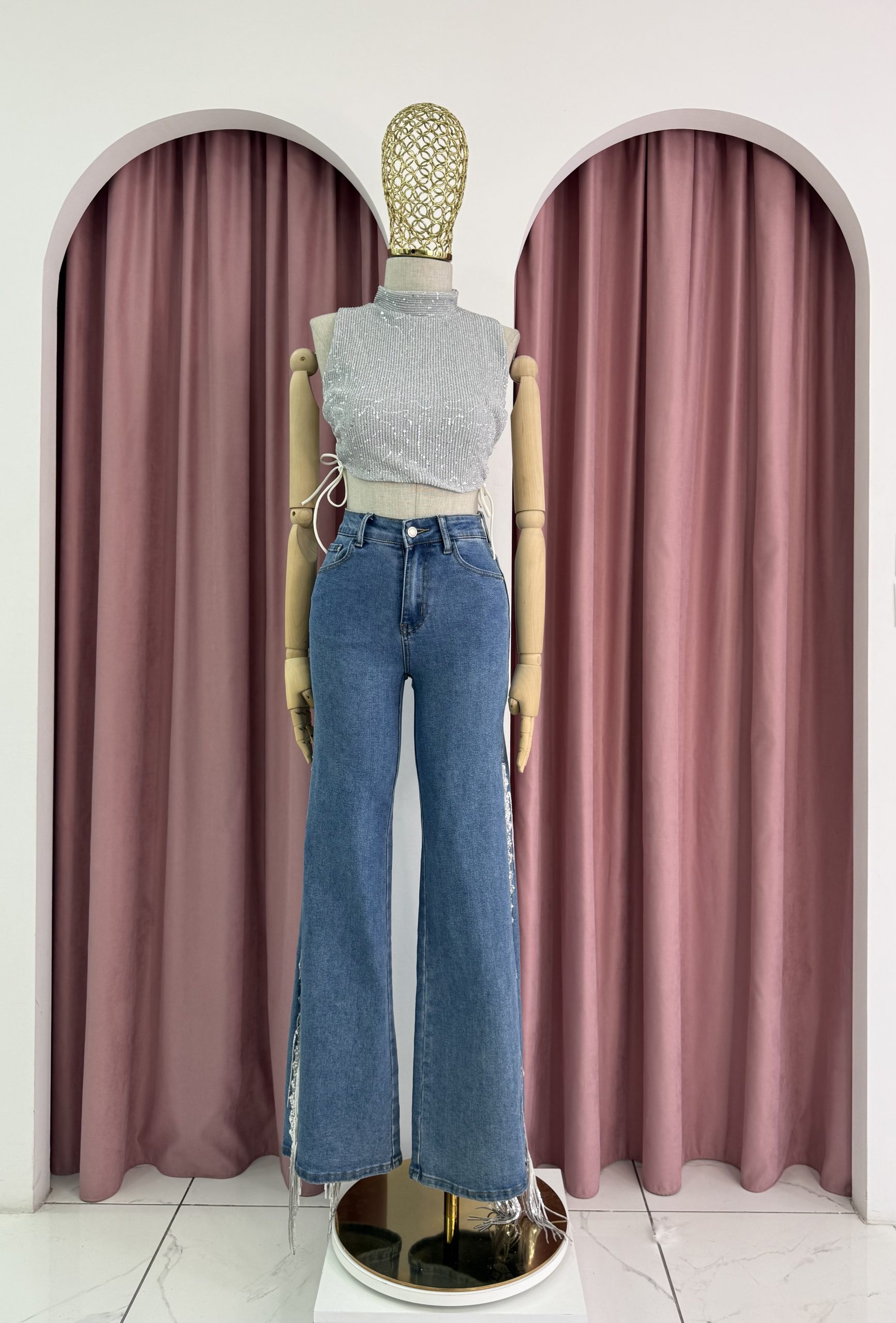 Silver Crop Top