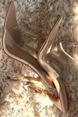 Beige Transparent Stiletto Heels