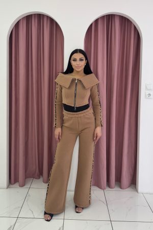 Two Piece Beige Casual Set