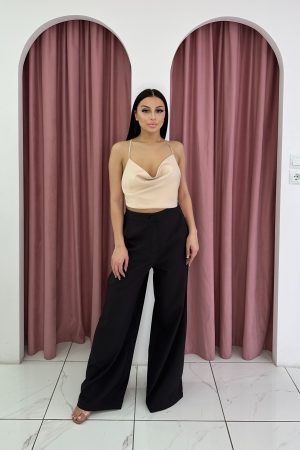 Backless Satin Beige Top