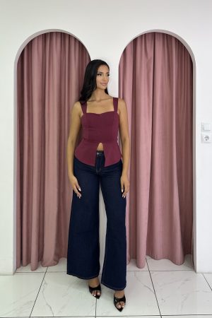 Sleeveless Maroon Top